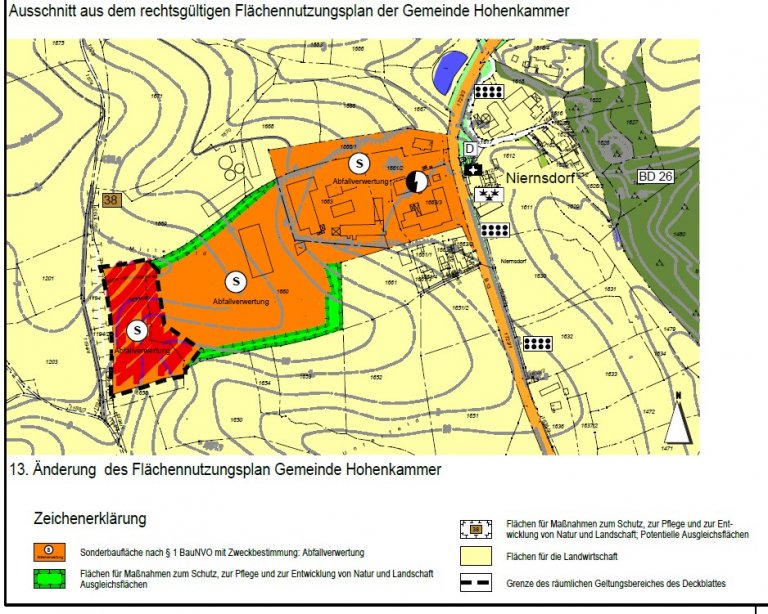 13. Änderung des Flächennutzungsplanes Gemeinde Hohenkammer "Sondergebiet Abfallverwertung Niernsdorf II"
