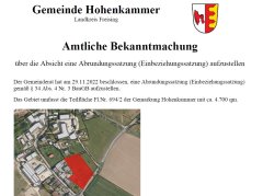 Amtliche Bekanntmachung Aufstellungsbeschluss Herschenhofen II