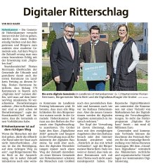 Presseartikel vom 17.04.2023 von Nico Bauer über die Auszeichnung des Rathaus Hohenkammer zum "digitalen Amt"