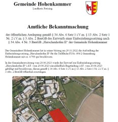 Amtliche Bekanntmachung öffentliche Auslegung Einbeziehungssatzung Herschenhofen II