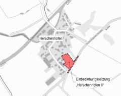 Lageplan zur Einbeziehungssatzung Herschenhofen II in der Fassung vom 05.03.2024