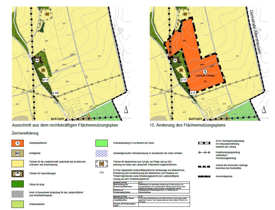 15. Änderung Flächennutzungsplan "Sondergebiet Solarpark Schlipps"